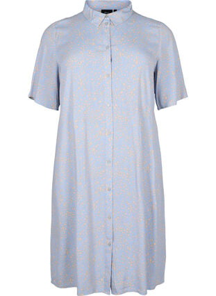 Hemdblusenkleid aus Viskose mit Aufdruck, Small Dot AOP, Packshot image number 0
