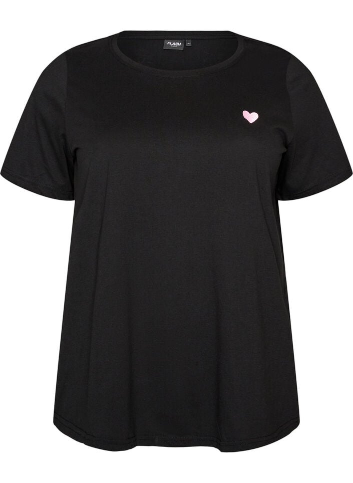 T-Shirt mit Print, Schwarz, Packshot image number 0