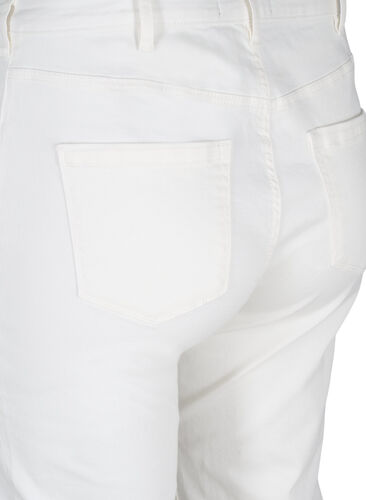 7/8-Jeans mit Fransensaum und hoher Taille, White, Packshot image number 3