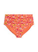 Hoch taillierte Bikinihosen mit Muster, Orange, Packshot image number 0