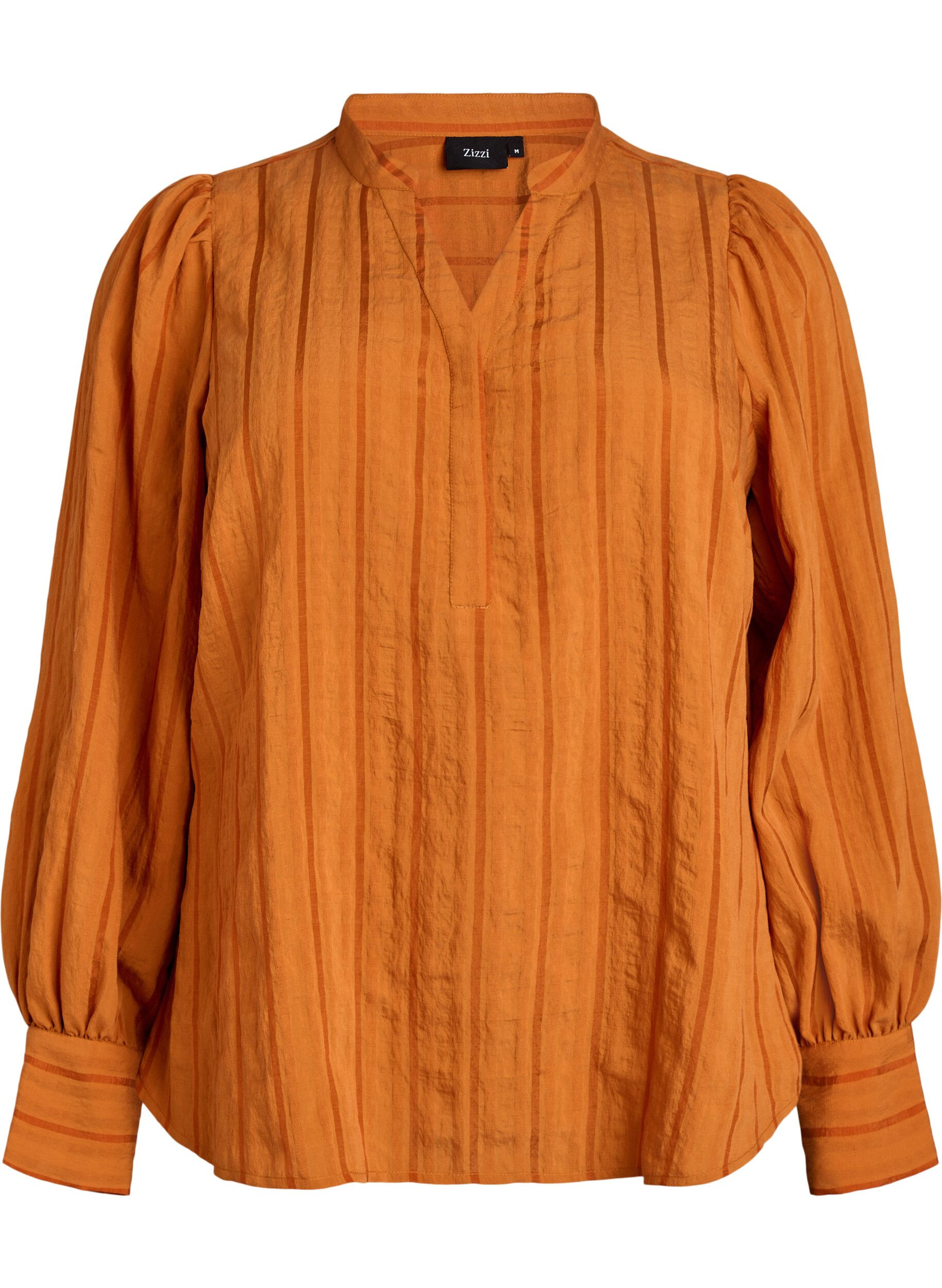 ZizziBluse mit L&auml;ngsstreifen, Orange, Packshot image number 0
