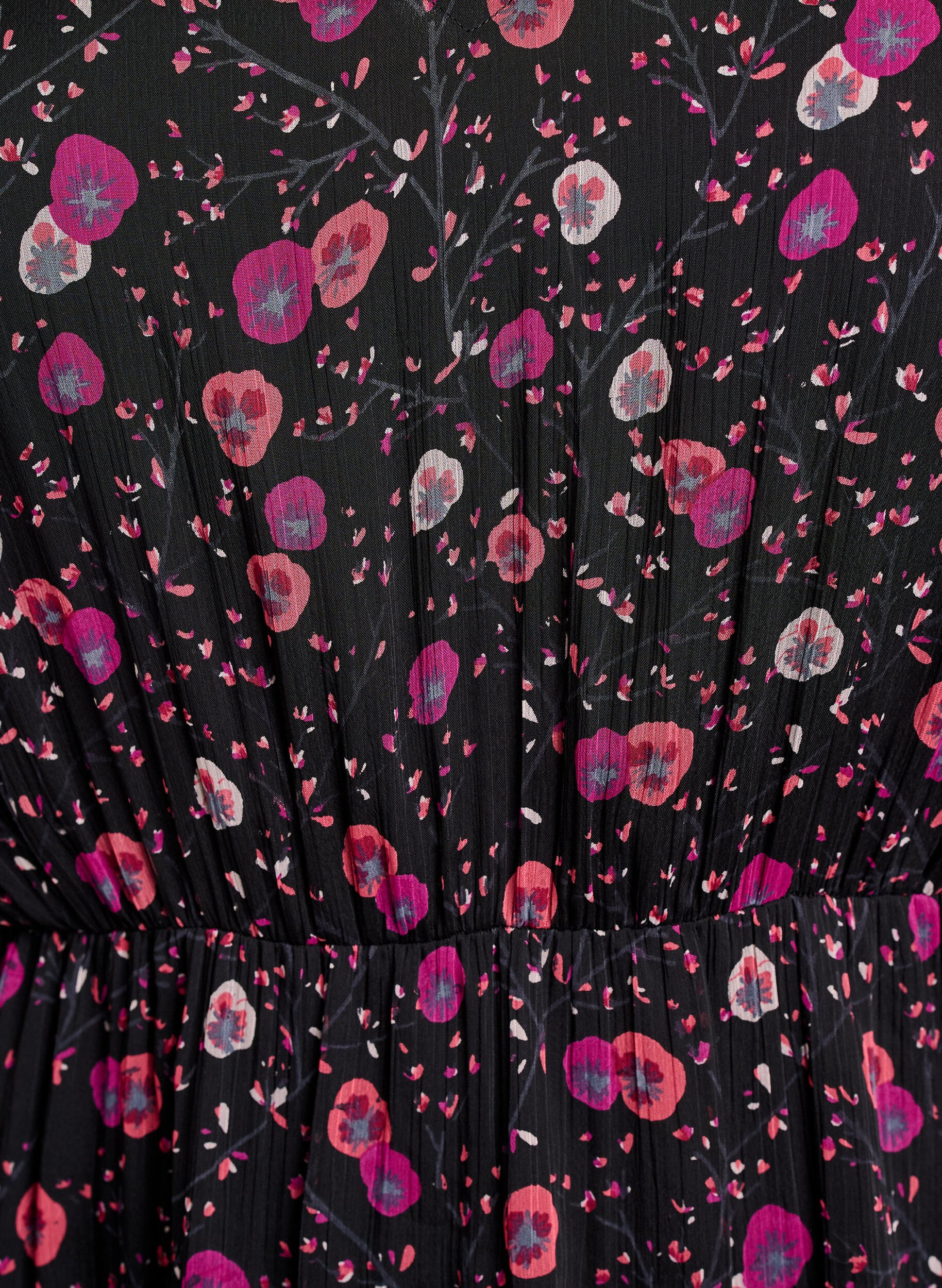 ZizziKleid aus Chiffon mit Blumenmuster und langen &Auml;rmeln, Schwarz, Packshot image number 2