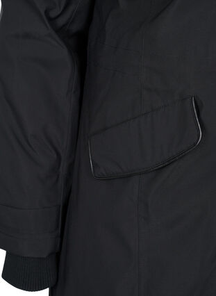 Wasserdichte Winterjacke mit Kapuze und Taschen, Black, Packshot image number 3