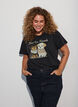 T-Shirt mit Hundeprint und Wasch-Optik, Grau, Model image number 0