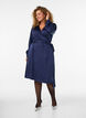 Kurzes Satinkleid im Wickeldesign, Blau, Model image number 1