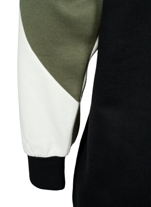 Langer Pullover mit Farbblock-Muster, Kalamata Color B. , Packshot image number 3