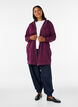 Langer Hoodie mit Rei&szlig;verschluss und Taschen, Lila, Model image number 1