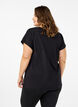Einfarbiges Trainings-T-Shirt, Schwarz, Model image number 2