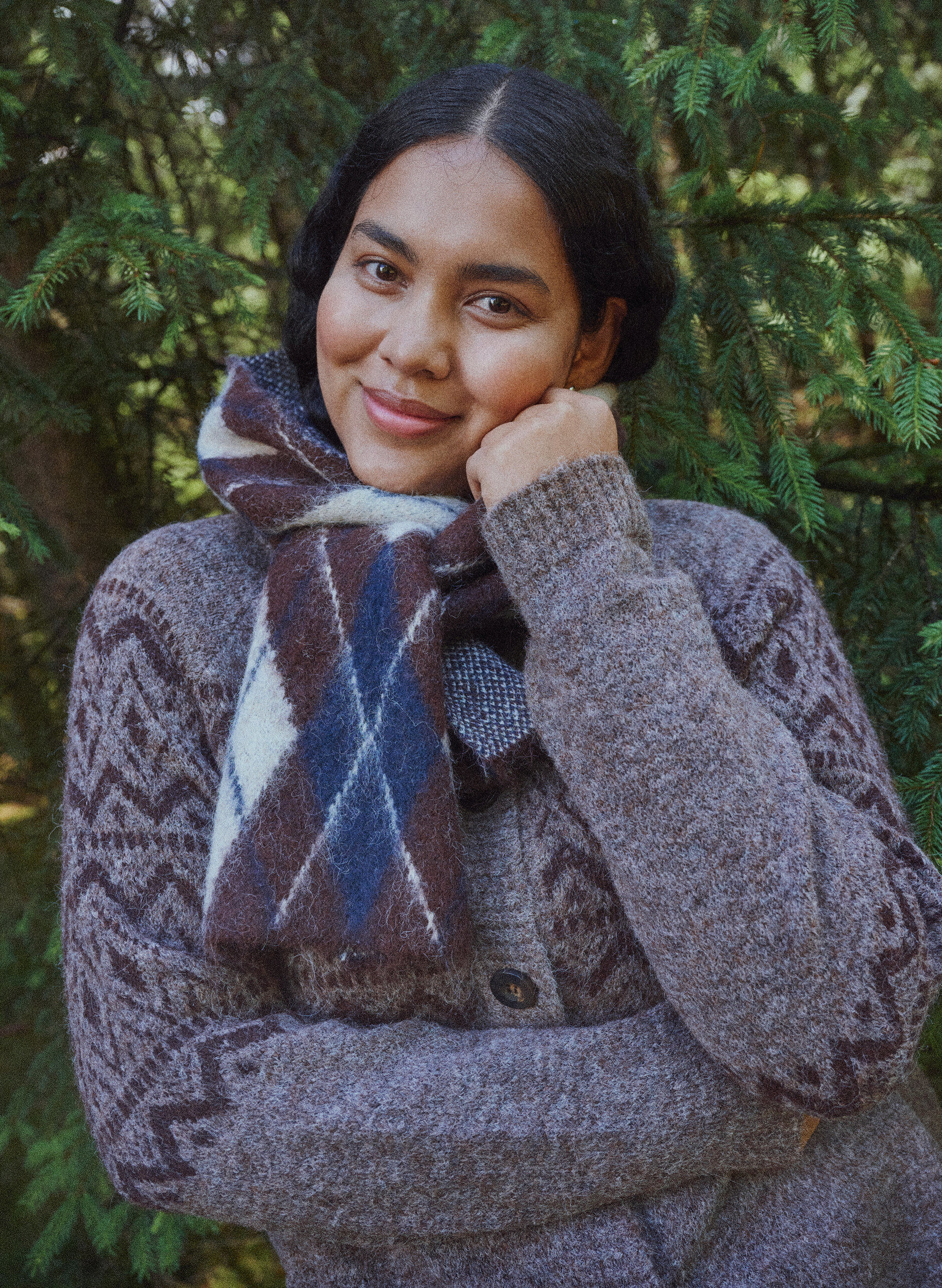 ZizziStrickjacke mit Jacquardmuster, Braun, Image image number 0
