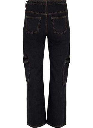 Gerade geschnittene Cargo-Jeans, Black Stone, Packshot image number 1