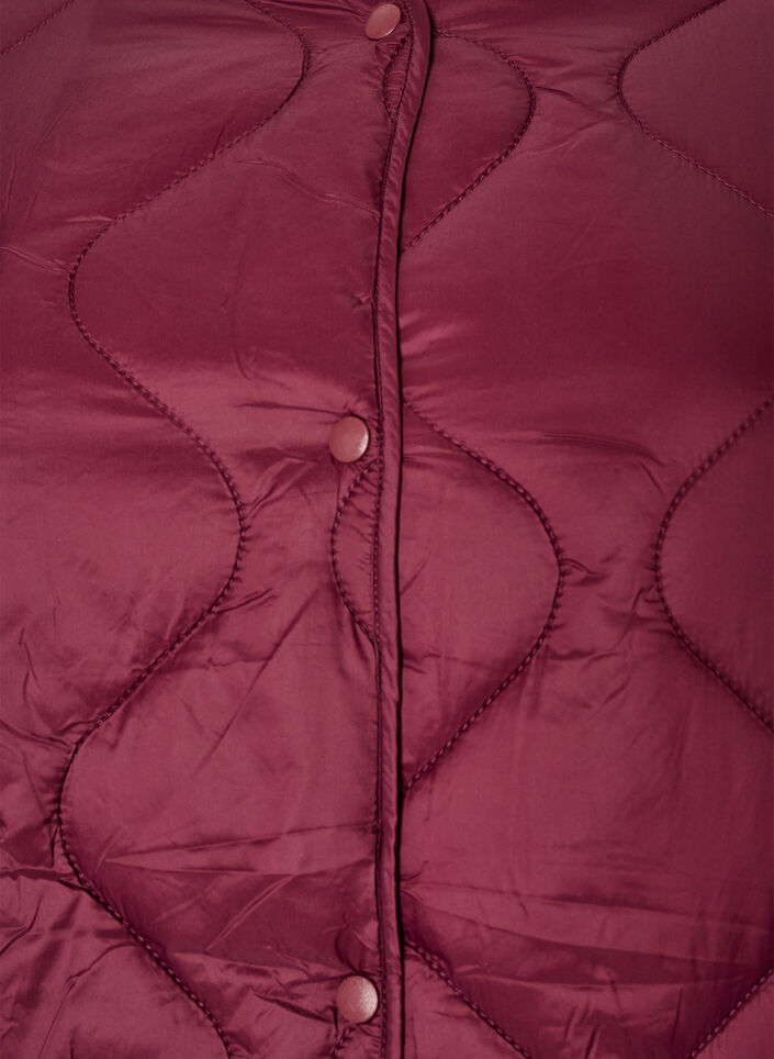 Steppjacke mit Druckkn&ouml;pfen und Rundhalsausschnitt, Dunkles Bordeaux, Packshot image number 2