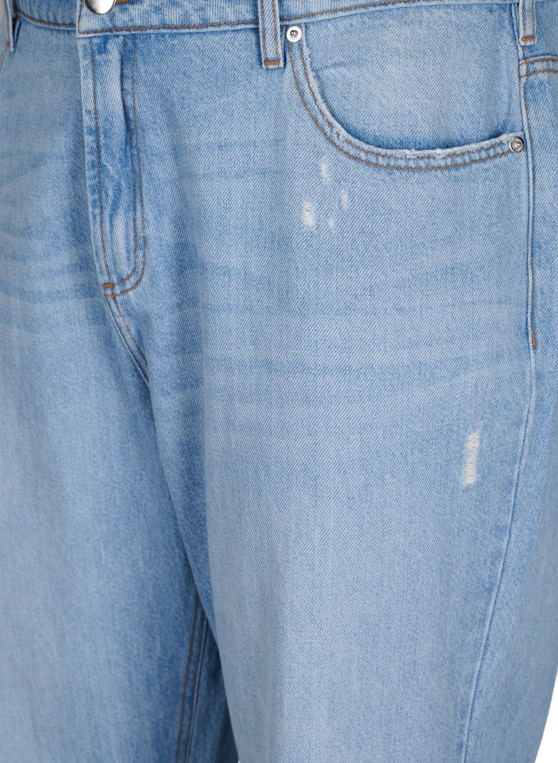 ZizziMille Mom-Fit-Jeans mit Destroyed-Effekt, Light Blue, Packshot image number 2