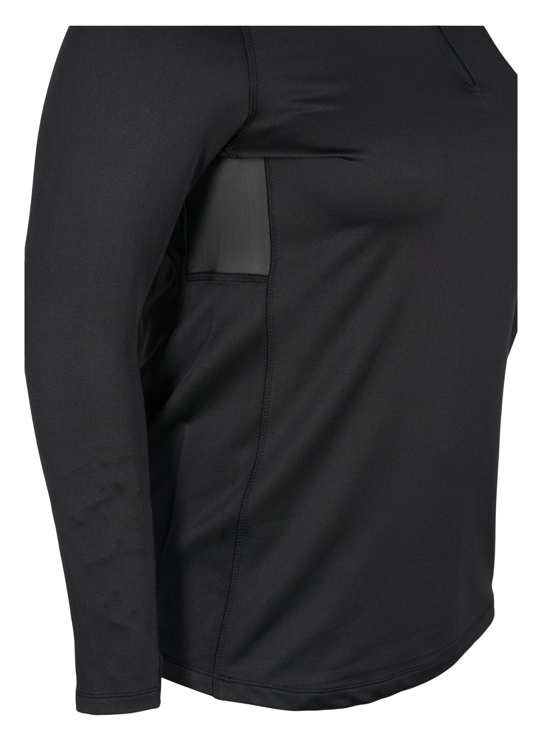 ZizziHochgeschlossenes Sporttop mit Rei&szlig;verschluss, Black, Packshot image number 2