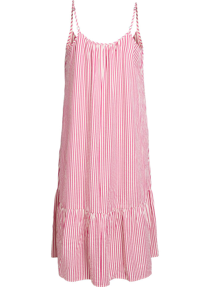 Sommerkleid mit Streifen und A-Linie, Pink, Packshot image number 1