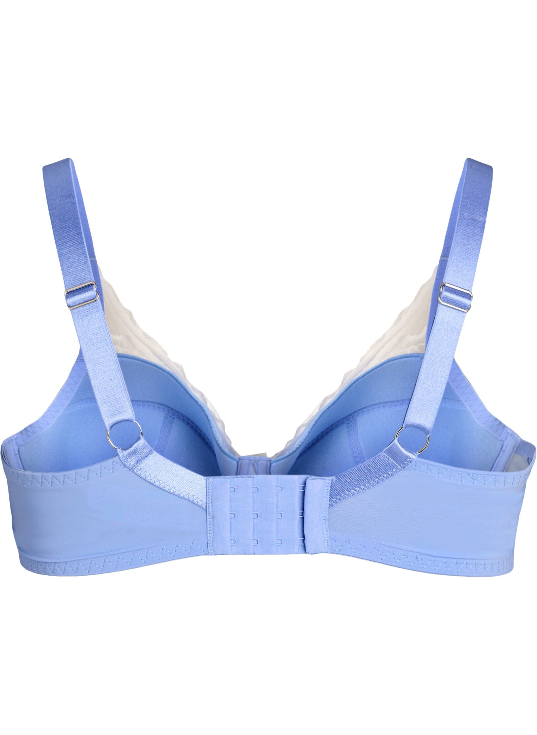 ZizziGepolsterter BH mit Spitze und Mesh, Blau, Packshot image number 1
