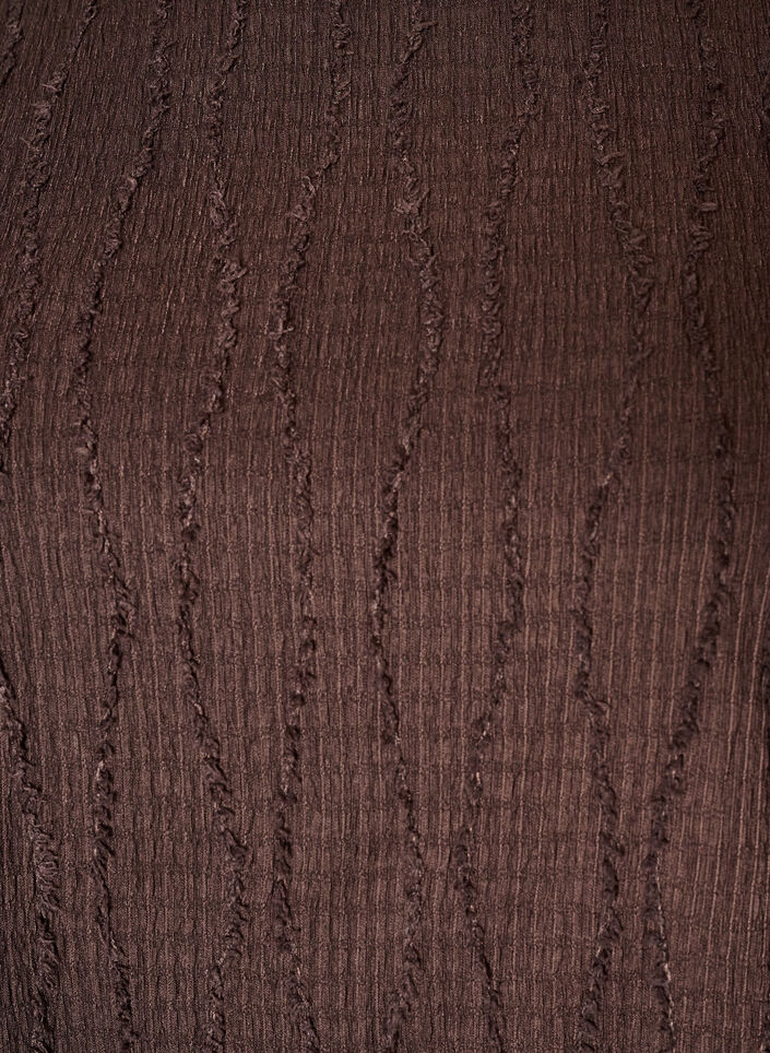 Bluse aus Jersey mit welliger Struktur, Braun, Packshot image number 2