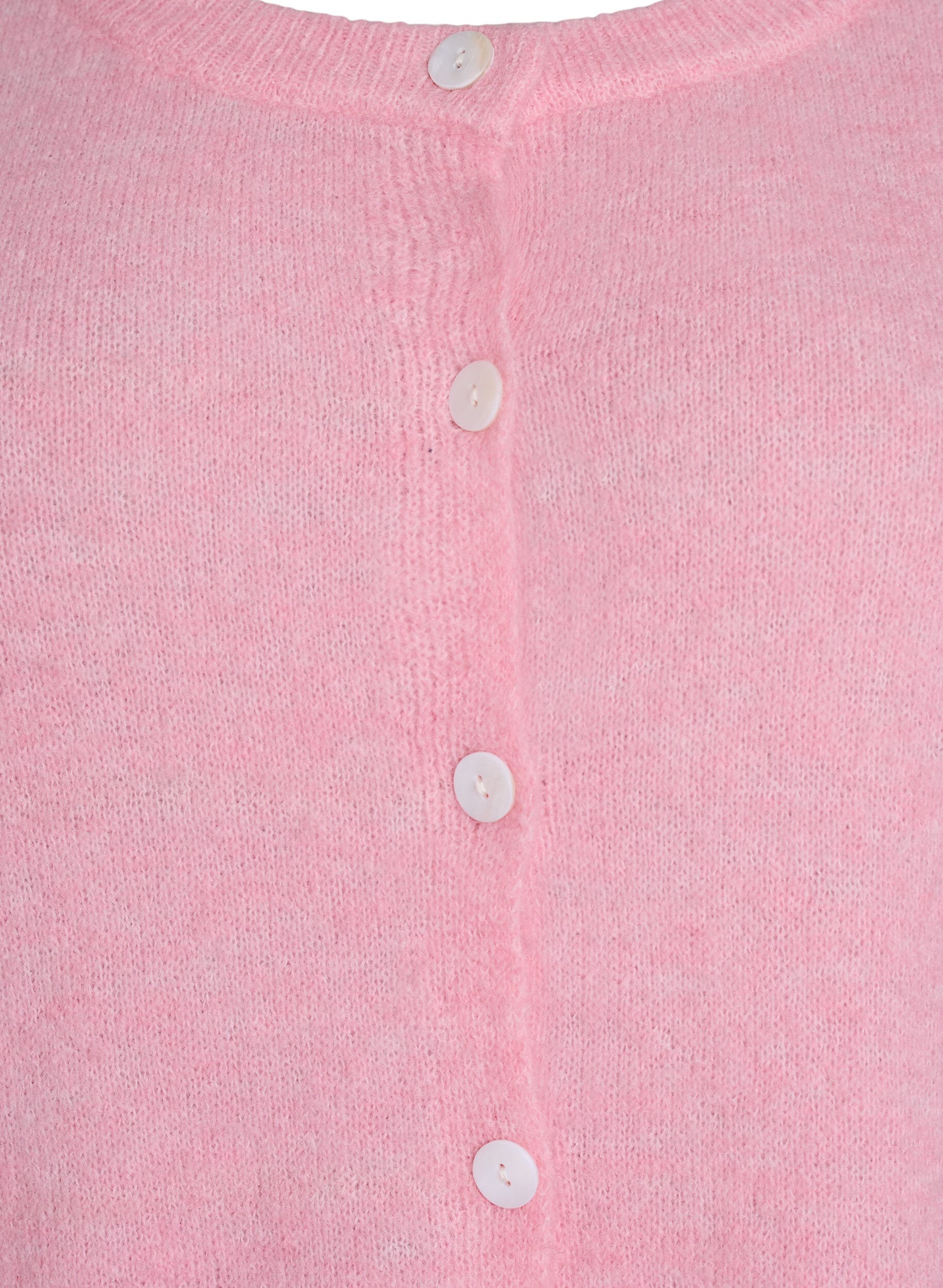 ZizziStrickjacke aus Wolle mit Kn&ouml;pfen, Pink, Packshot image number 2