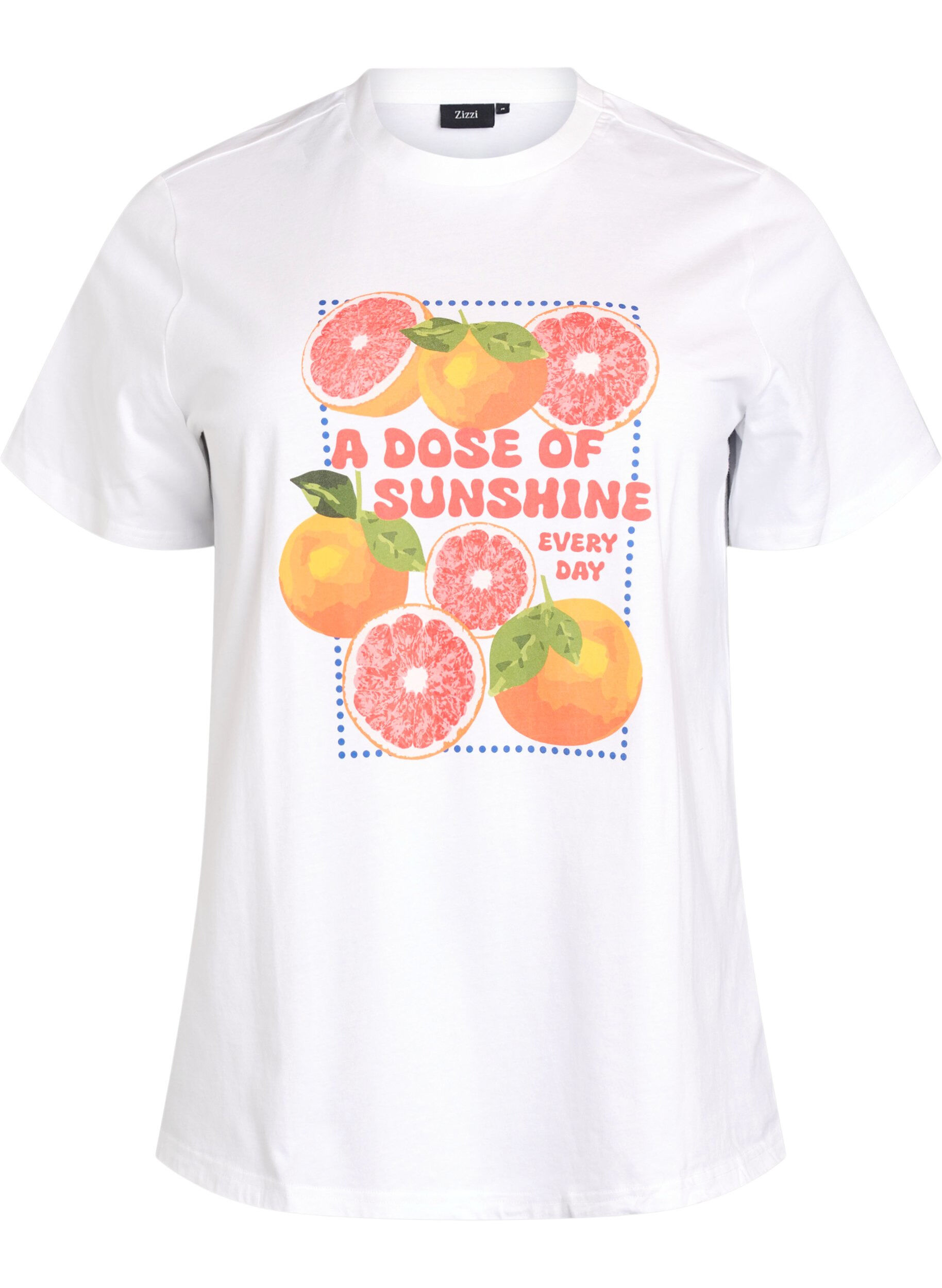 ZizziT-Shirt aus Biobaumwolle mit Zitrusmotiv, Wei&szlig;, Packshot image number 0