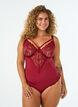 B&uuml;gel-Spitzenbody mit Tr&auml;gerdetails, Rot, Model image number 0