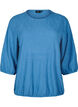 Bluse mit Struktur und 3/4-Ärmeln, Blau, Packshot image number 0