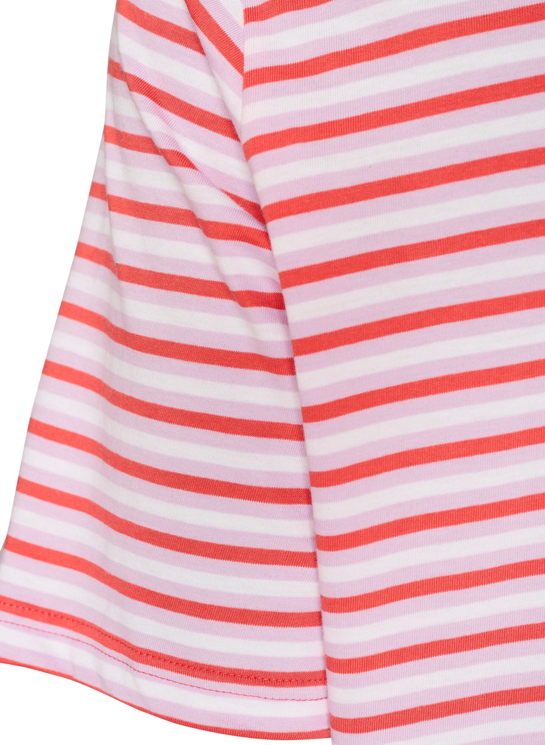 ZizziLanges oversized T-Shirt aus Bio-Baumwolle mit Streifen, Lila, Packshot image number 4