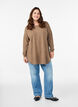 Lange Strickbluse mit Kugelkn&ouml;pfen, Braun, Model image number 1