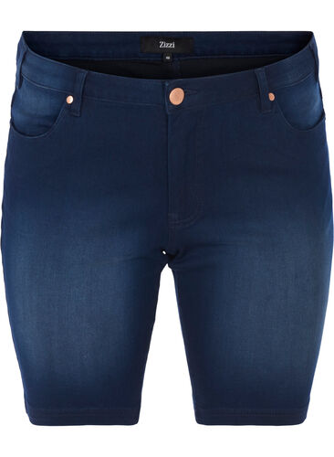Slim Fit Emily Shorts mit normaler Taille, Blue denim, Packshot image number 0