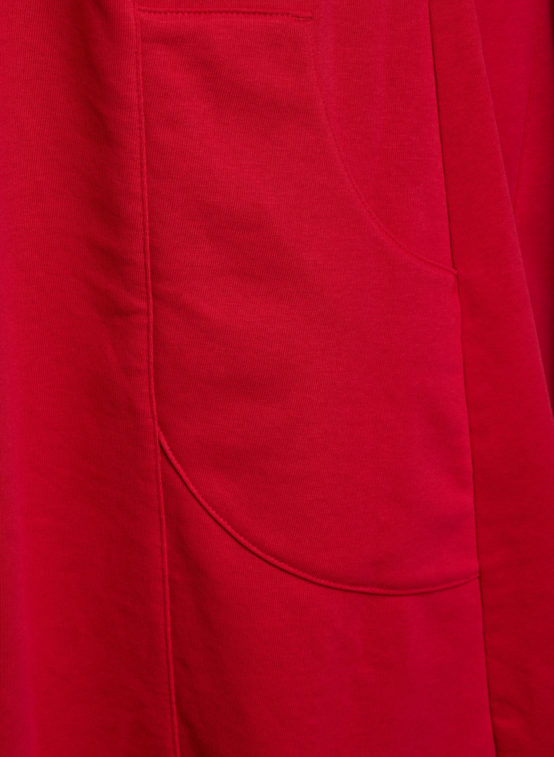 ZizziJerseykleid mit kurzen &Auml;rmeln und Taschen, Rot, Packshot image number 3