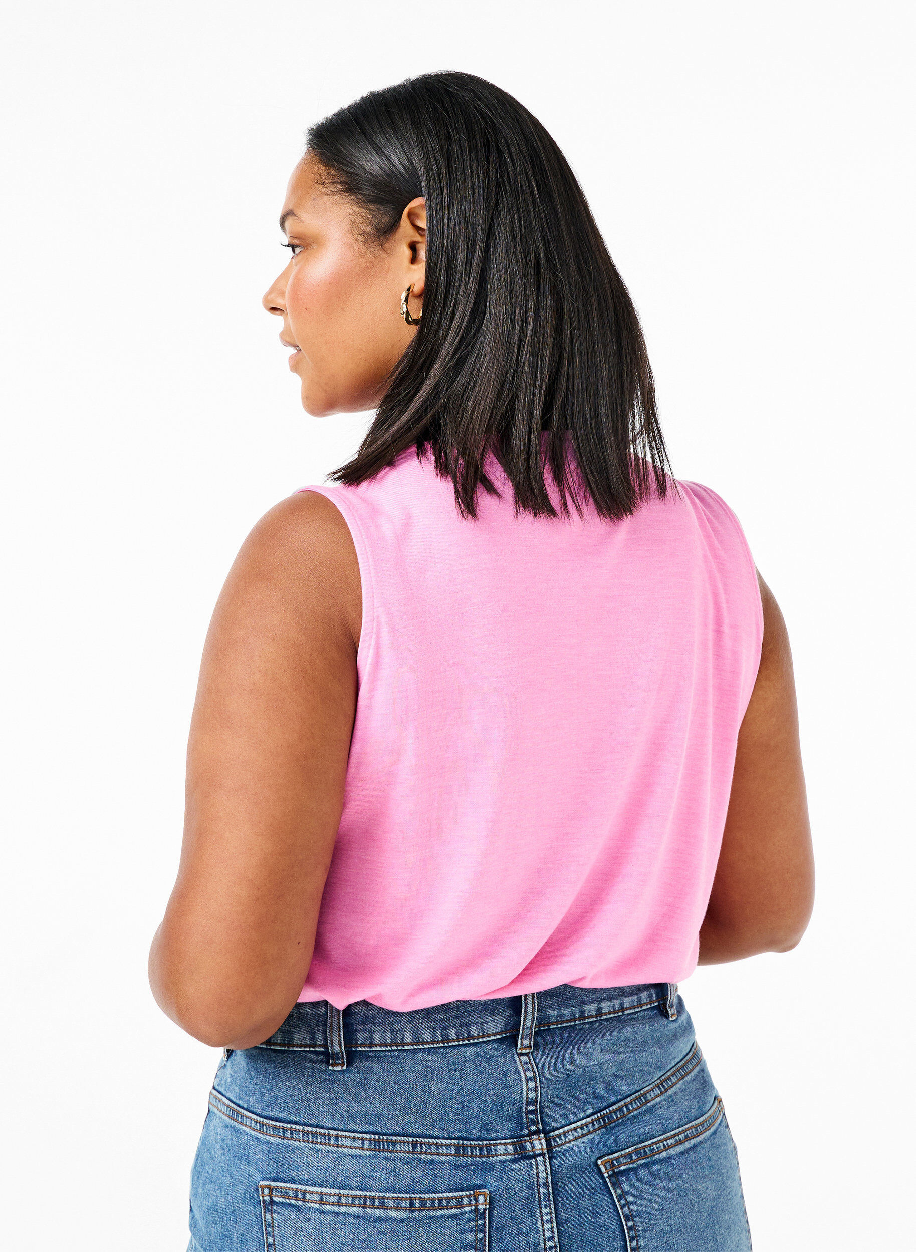 Zizzi&Auml;rmelloses Top mit Spitze, Rosebloom, Model image number 1