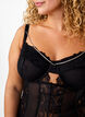 Body mit Mesh, Spitze und abnehmbarer Kette, Black, Model image number 2