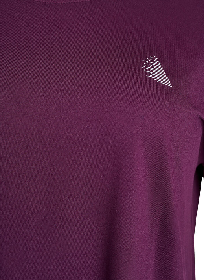 Einfarbiges Trainings-T-Shirt, Lila, Packshot image number 2