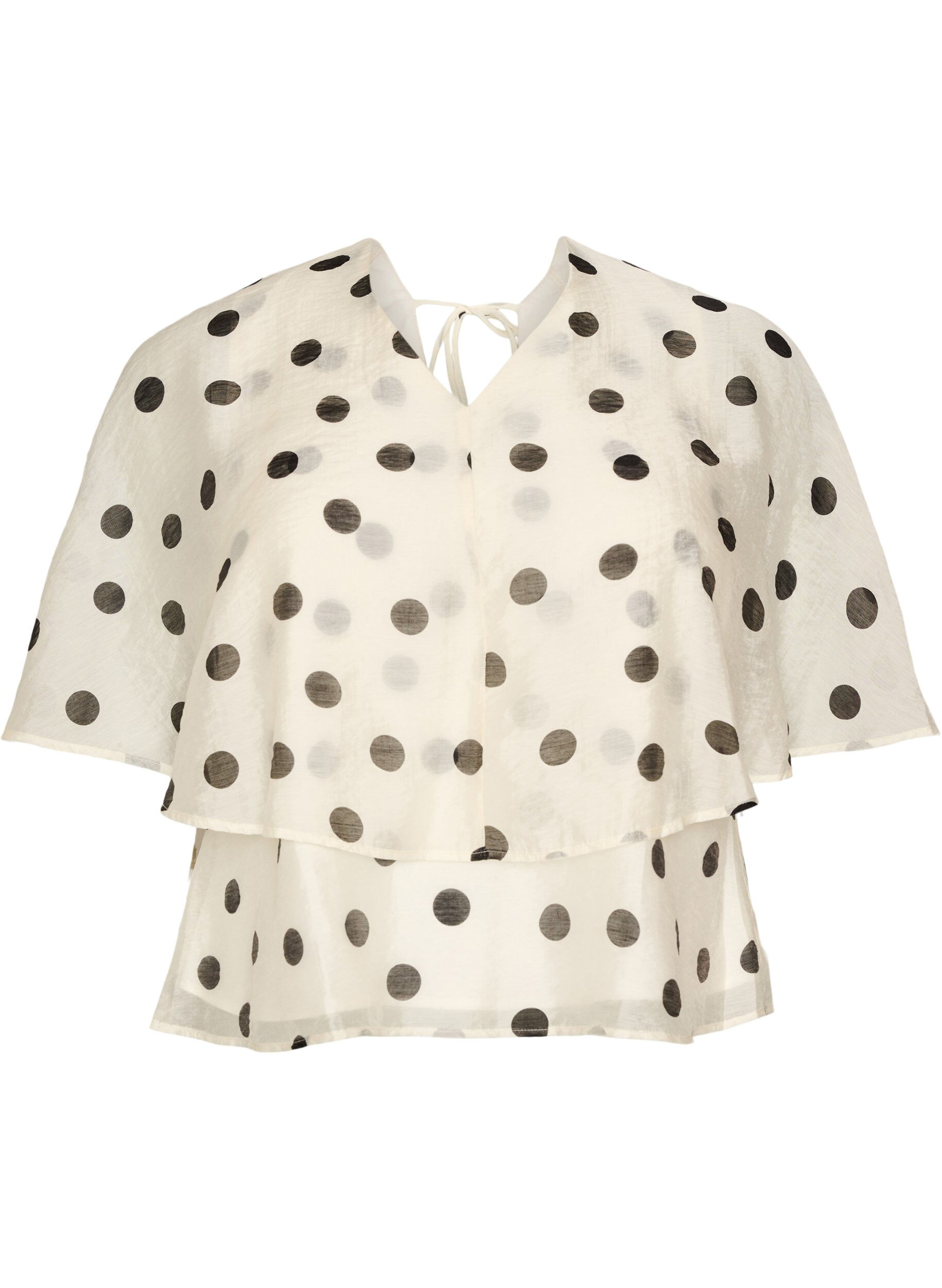 Top im Lagenlook mit Polka-Dot-Muster