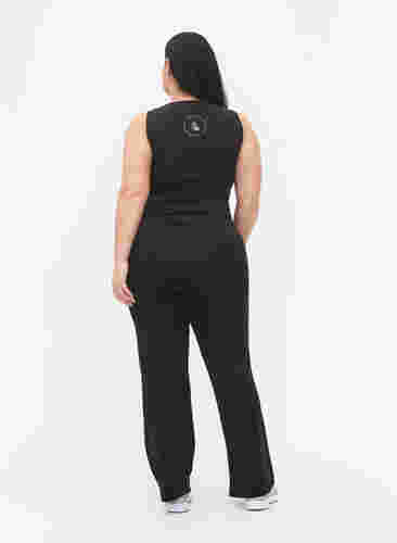 Flared Trainingstights mit hoher Taille, Black, Model image number 1