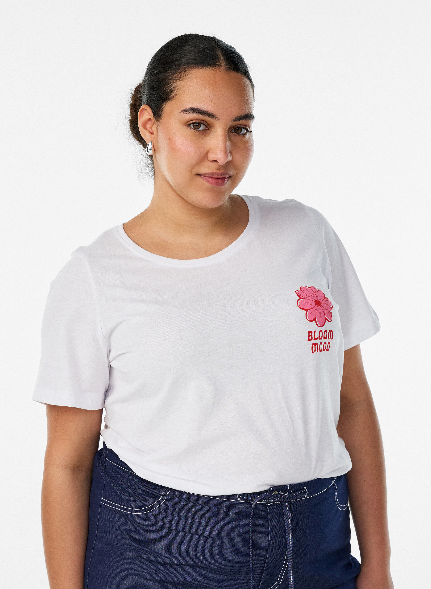 ZizziT-Shirt mit Print, Wei&szlig;, Model image number 0