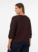 Bluse mit vertikaler Struktur und Glitzerfaden, Braun, Model image number 2