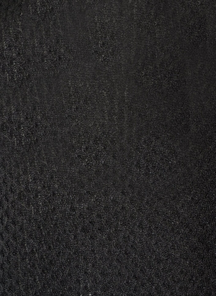 Strickbluse mit strukturiertem Lochmuster, Schwarz, Packshot image number 2