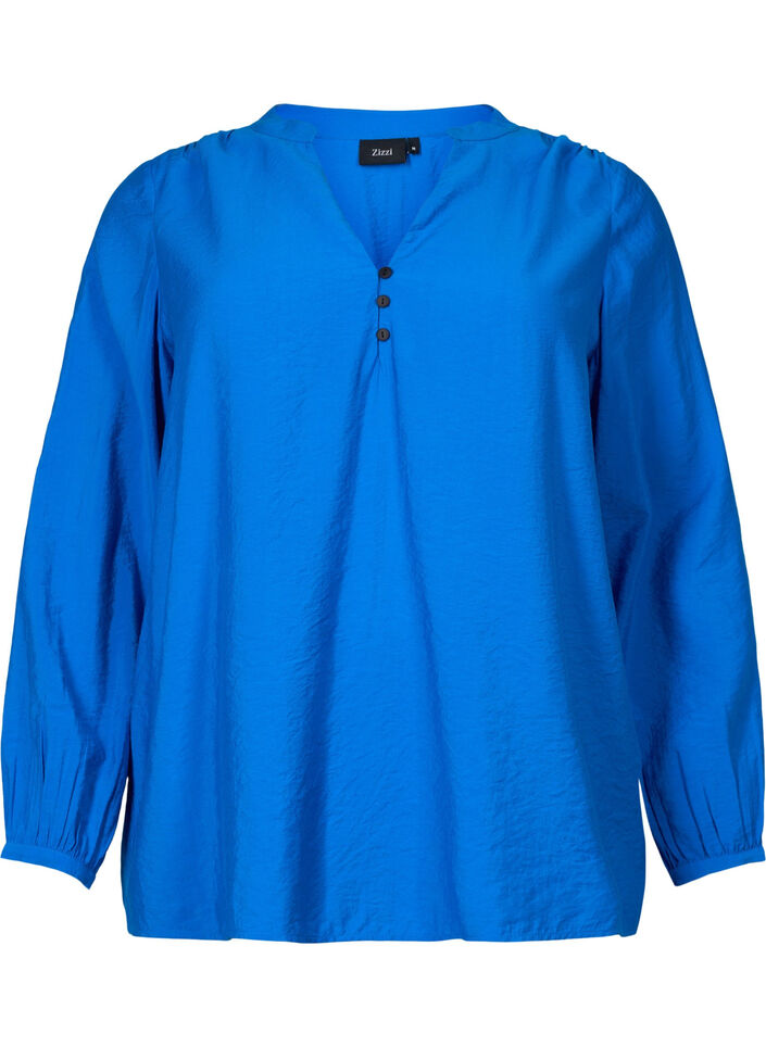 Langärmelige Bluse aus Viskosemischung, Skydiver, Packshot image number 0