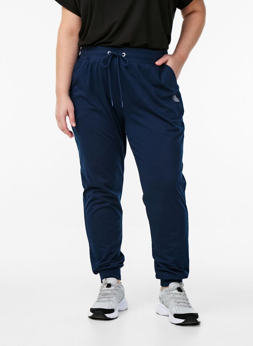 Lockere Trainingshose mit Taschen, Blau, Model image number 2
