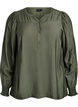 Viskose-Bluse mit Puff&auml;rmeln und gerafften Details, Gr&uuml;n, Packshot image number 0