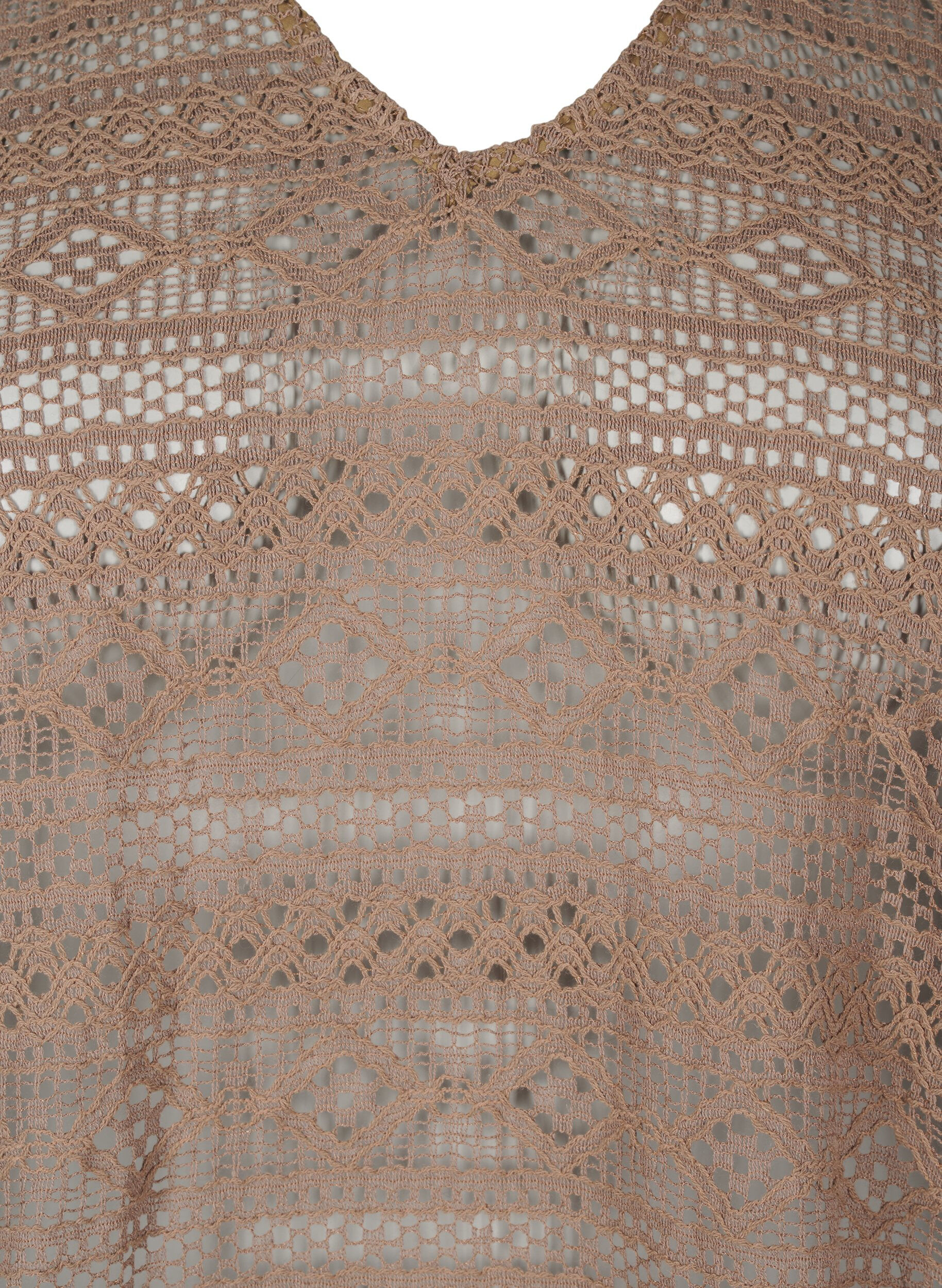 ZizziBluse mit Lochmuster und 3/4-&Auml;rmeln, Braun, Packshot image number 2