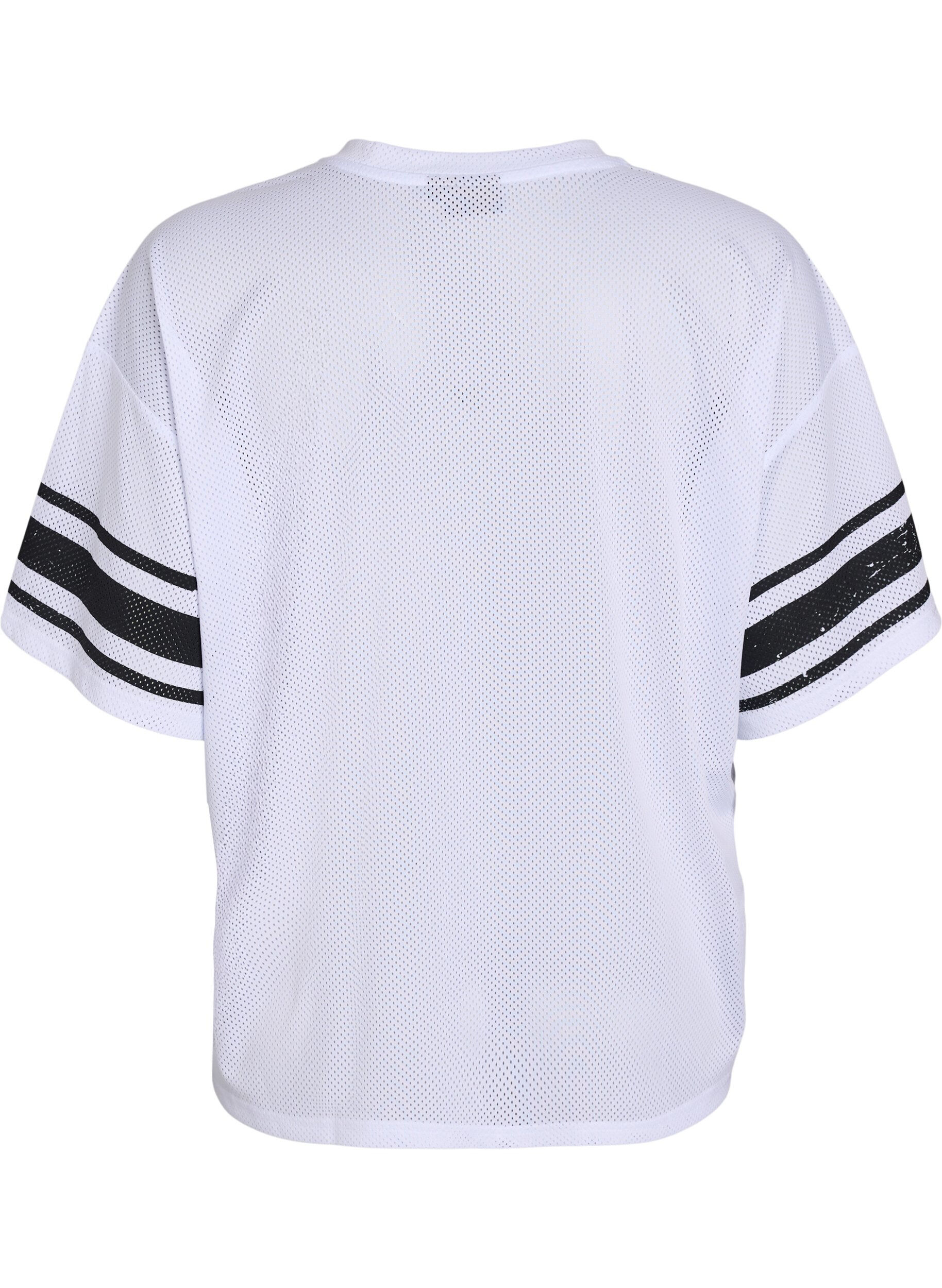 ZizziSportliches T-Shirt mit Frontprint, White, Packshot image number 1