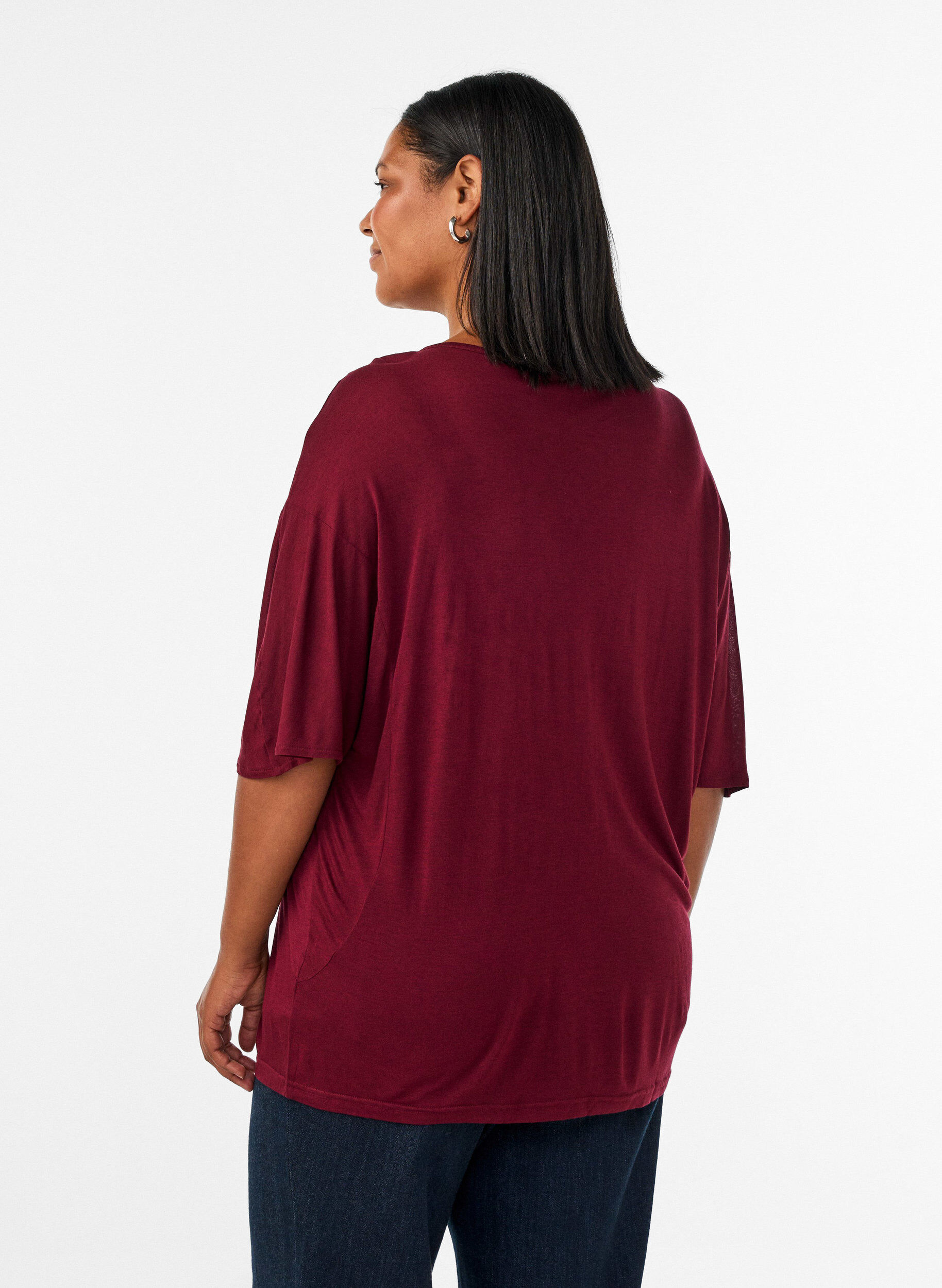 ZizziLockeres T-Shirt aus Viskose-Jersey, Rot, Model image number 2
