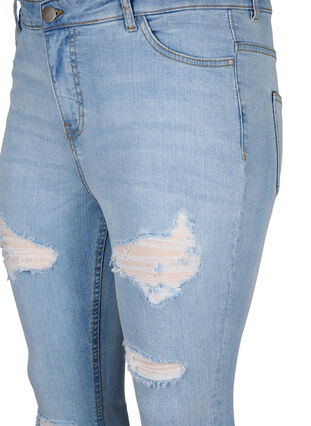 Slim-Fit-Jeans mit Abriebdetails, Light Blue, Packshot image number 2