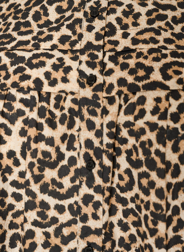 &Auml;rmellose Hemdbluse in A-Linie aus Baumwolle, Braun, Packshot image number 2