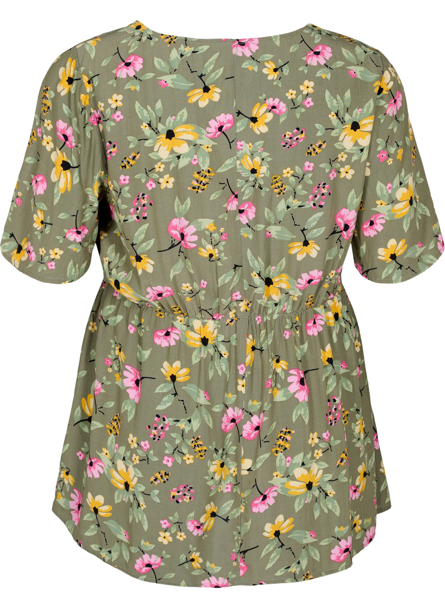 ZizziSchwangerschaftsbluse mit Blumenmuster aus Viskose, Green Flower Print, Packshot image number 1