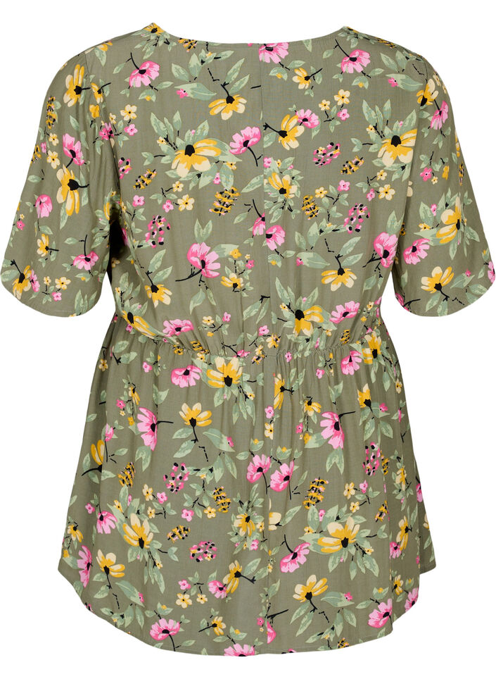 Schwangerschaftsbluse mit Blumenmuster aus Viskose, Green Flower Print, Packshot image number 1