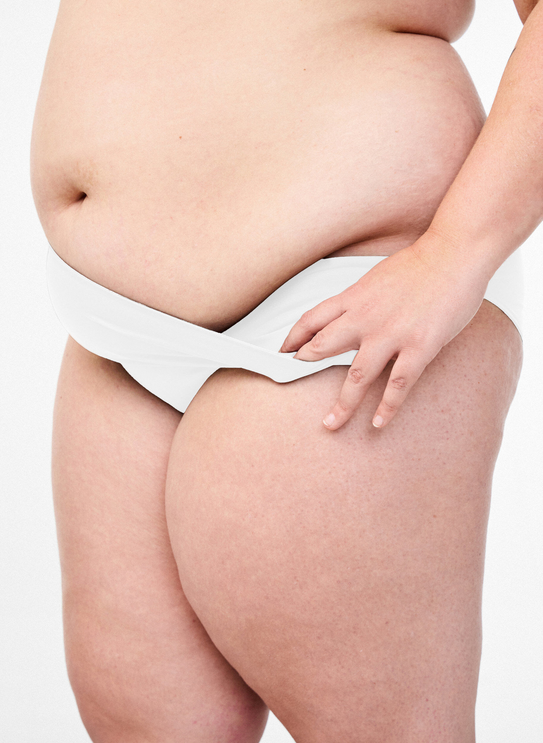 Slip aus Mikrofaser mit Innentasche, Wei&szlig;, Model