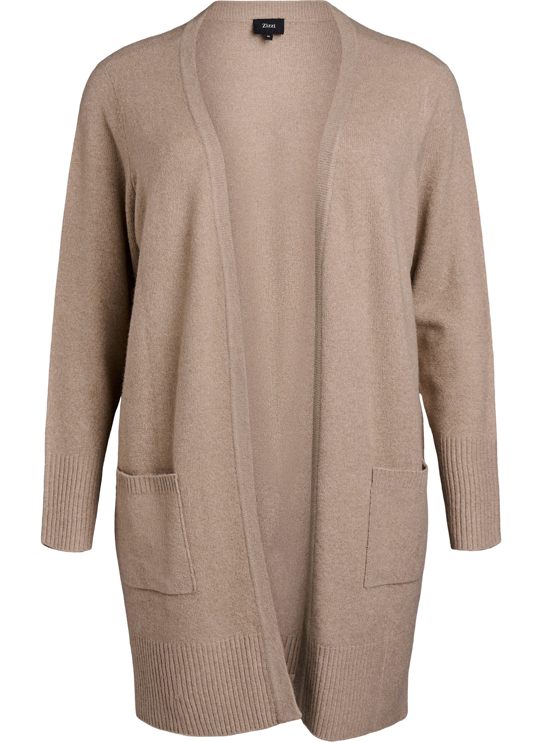 Strickjacke mit Rippenstrick und Taschen