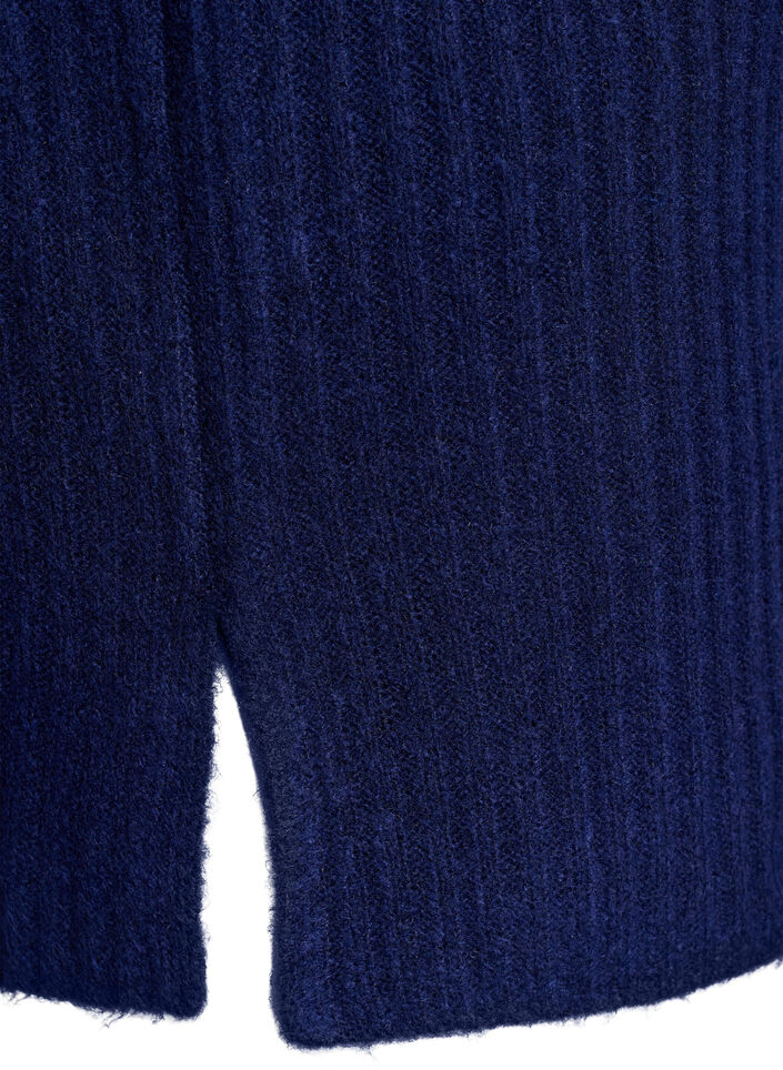 Pullover aus Rippstrick mit Zierknöpfen, Blau, Packshot image number 3
