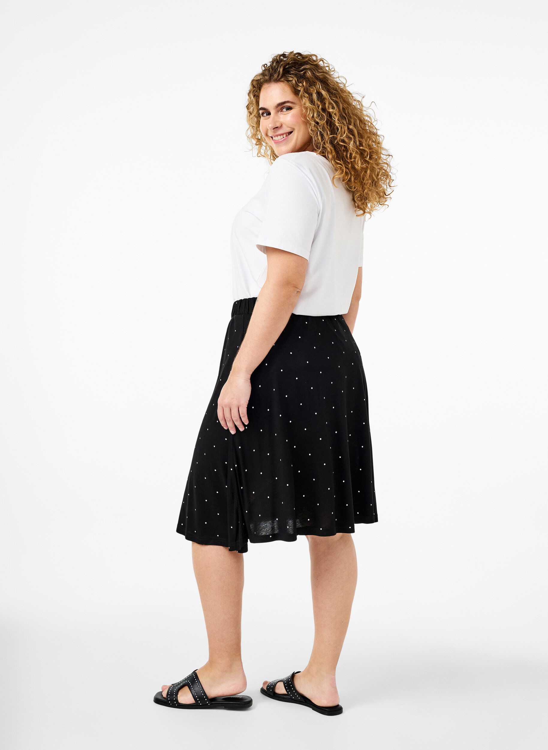 Zizzi2-pack Rock aus Viskose, Schwarz, Model image number 2